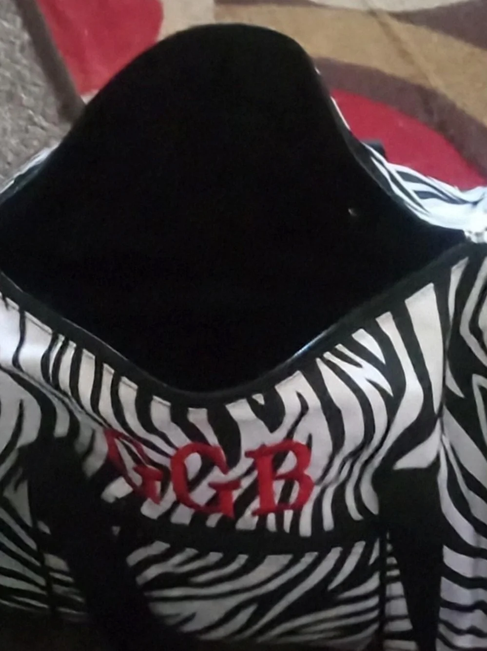 Von Dutch Zebra Print Tote with Red Monogram